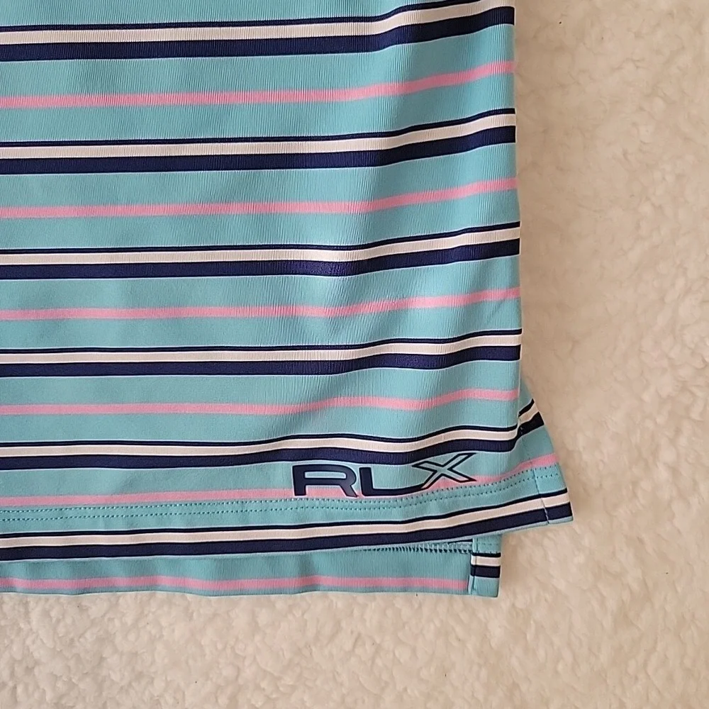 Ralph Lauren‎ RLX Golf Polo Striped Blue And Pink Size XL